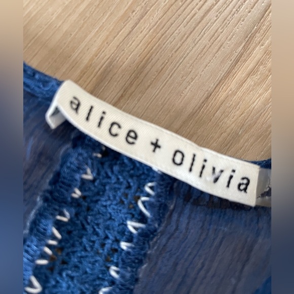 Alive & Olivia Blue Boho Summer Top with White Stitching. Size XS - Picture 3 of 10